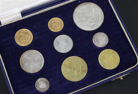 A Republic of South Africa nine coin proof set,